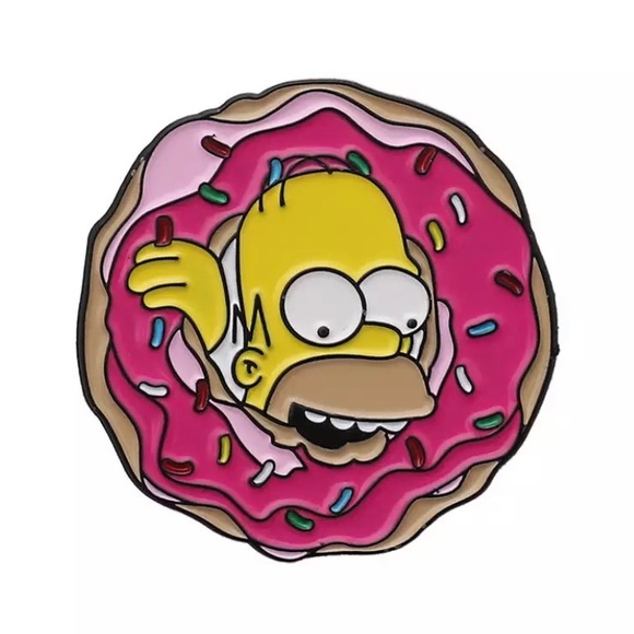 6/$30 Homer Simpson Eats Sprinkle Donut Enamel Pin - Picture 1 of 2